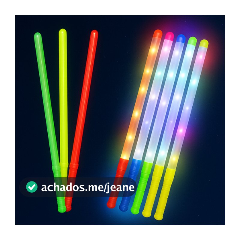 10/20/30 Bastão Led Neon Algodão Doce Plástico Festas Neon Balada Casamentos Pisca Luz