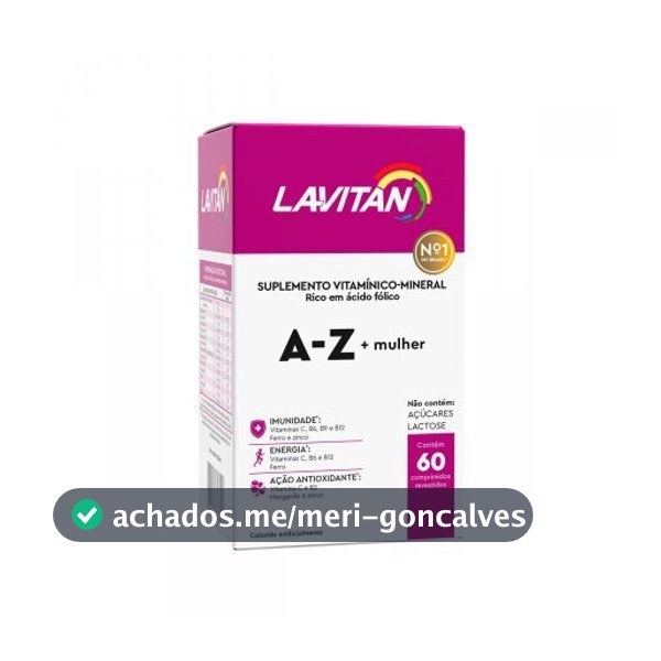Suplemento Alimentar Lavitan Super Fórmula A-Z +Mulher Com 60 Comprimidos Revestidos