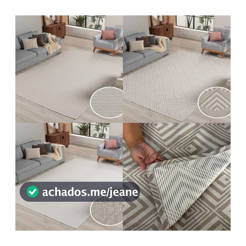 Tapete Montreal 3,00 M X 1,40 M Clean Sala Quarto Escritório Antiderrapante Sofisticado Elegante