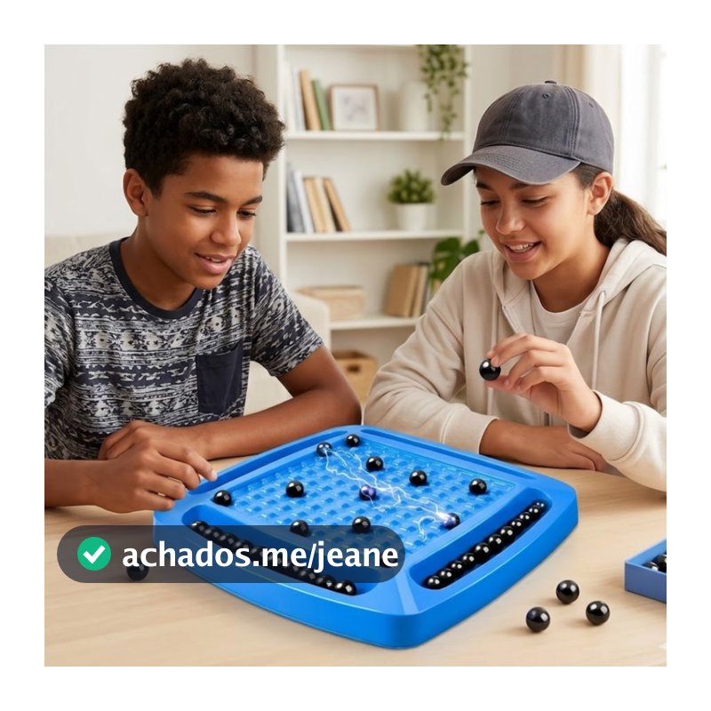 Jogo de Tabuleiro Xadrez Magnético Brinquedo Infantil Juvenil Desafio Puzzle Estratégia 20 Bolas Imã
