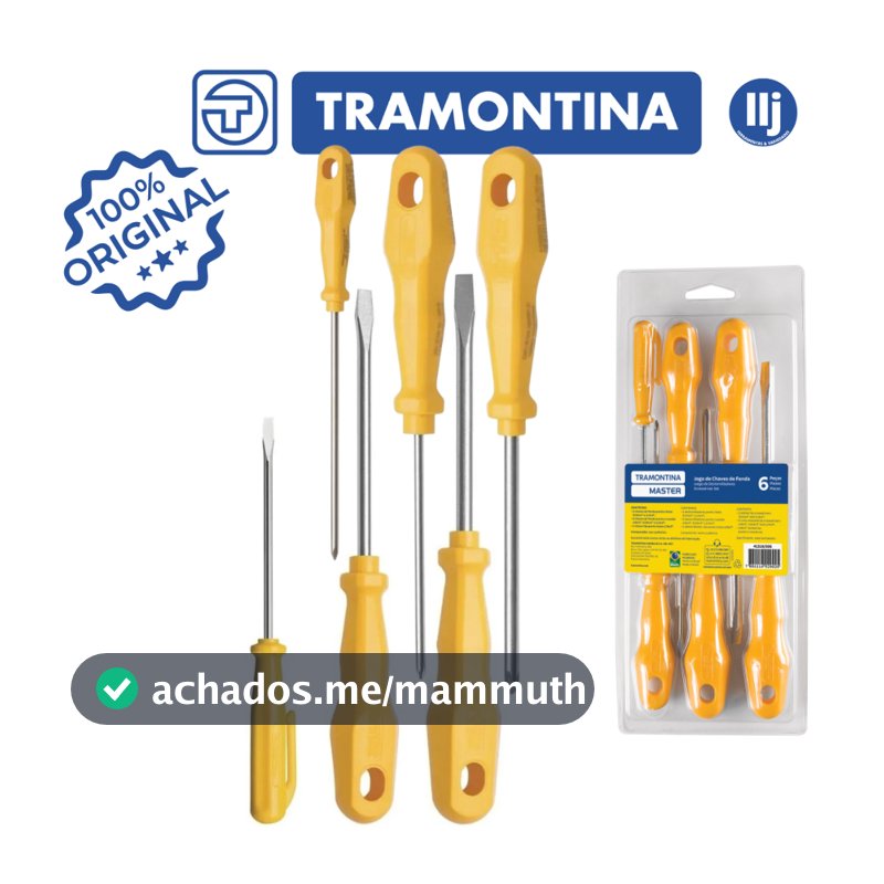 Kit Ferramenta Tramontina -  Jogo Chave Fenda E Philips 6 Peças Tramontina