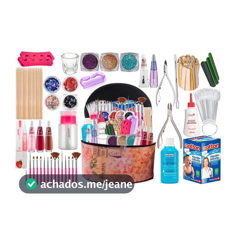 Kit Manicure Profissional Completo Nail Art Decoração de Unhas Nail Design + Maleta