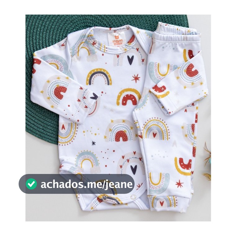Conjunto Térmico Bebê Pagão Quentinho Longo Infantil Menina Inverno Estampa Arco-íris