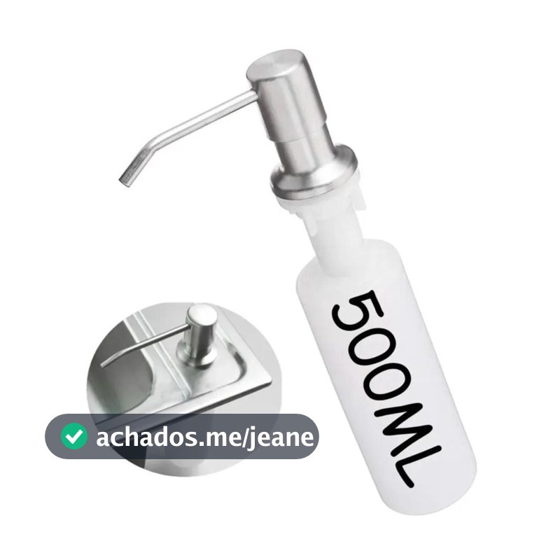 Dispenser Detergente/Dosador Cozinha Porta Sabonete Liquido Embutir 500 ml