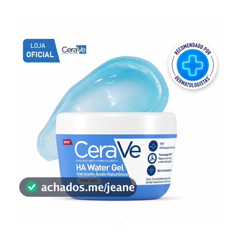 CeraVe Hidratante Facial CeraVe HA Water Gel Toque Seco com Ácido Hialurônico 85g