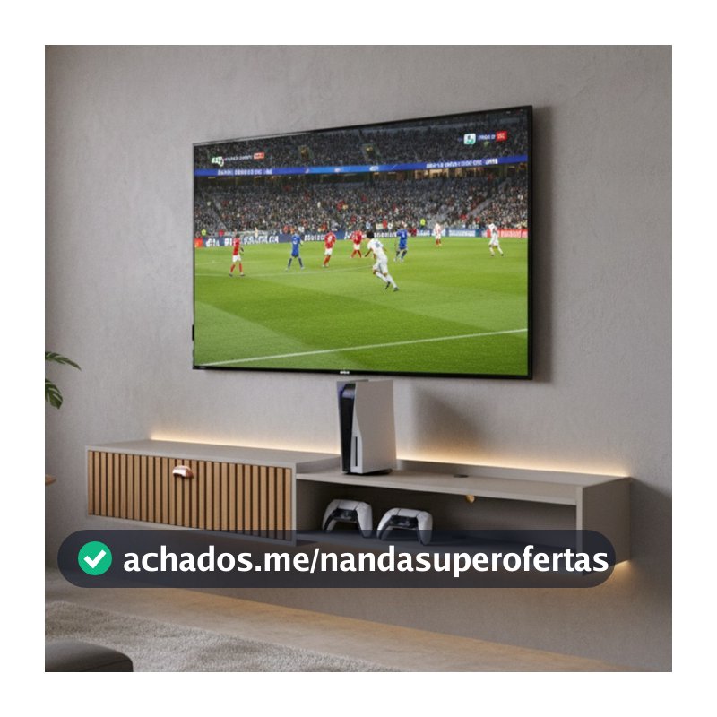 Rack King 1.80cm ou 1.50cm Decoração Sala Estar TV 75 polegadas Nicho Organizador 1 Porta - RPM