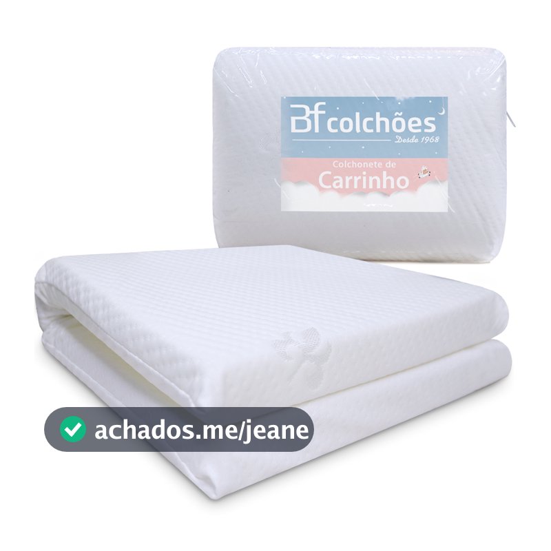 Colchonete para Carrinho de Bebê Moisés Infantil Baby Antialérgico Impermeável 29x73x4cm BF Colchões