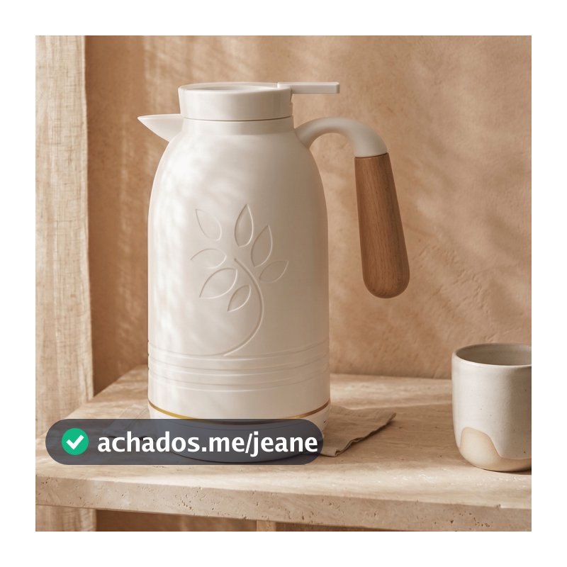 Garrafa Térmica Flower Branco 1L 25x12cm