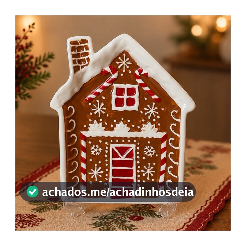 Bandeja De Porcelana Petisqueira de Natal Decoração Pratos Mesa Posta Natalina
