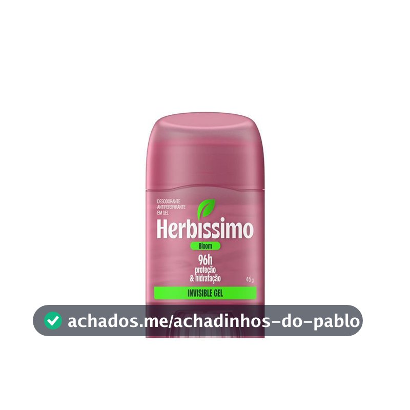 Desodorante Antitranspirante Herbíssimo Invisible Gel Bloom 45g