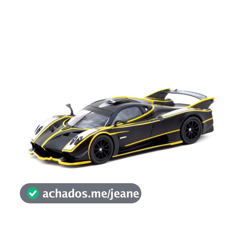 Tarmac Works T64G-TL035-MBS 1/64 Pagani Huayra R Carro Modelo Em Escala Fundida Preto Fosco Prateado