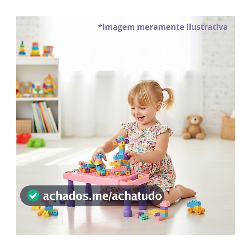 Mesa De Atividades Com Blocos De Montar Interativa Didática