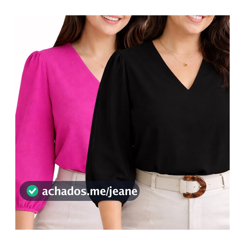 Kit 2 Blusas Plus Size 3/4 Moda Evangélica Social Duna GG/G3