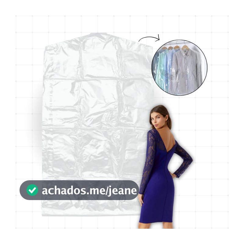 Kit 20 Capas Plásticas Para Roupas Terno Saco para Lavanderia Camarim 60 x 95cm