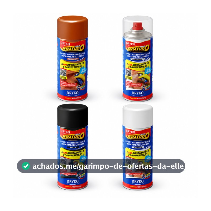 Spray Vedatudo 400ml Impermeabilizante Emborrachado Dryko