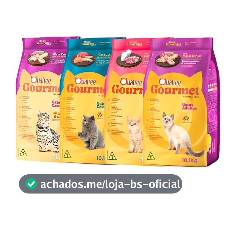 Ração Quatree Gourmet Gatos 10,1Kg