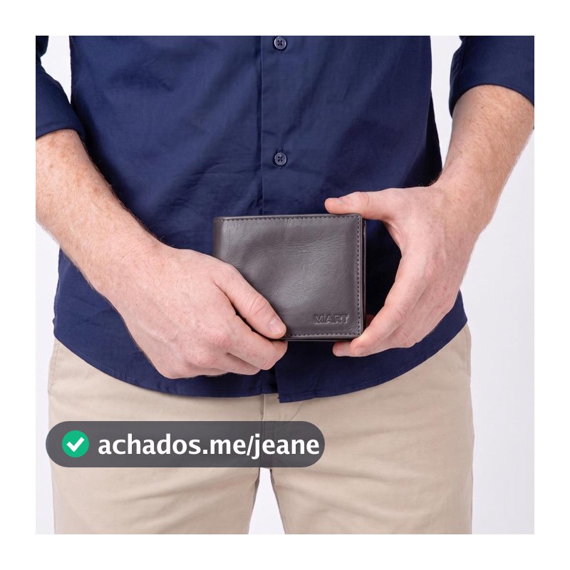 Carteira Masculina em Couro com Abertura Lateral