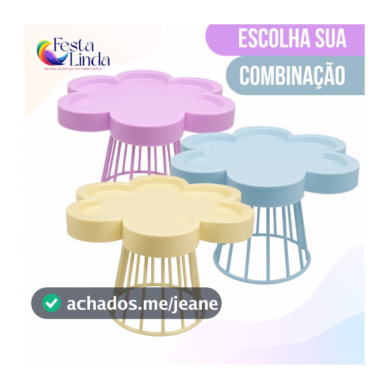 Kit Sortido 3 Porta Doces Floratta - Decoração, Doces, Bolos - Diversas Cores