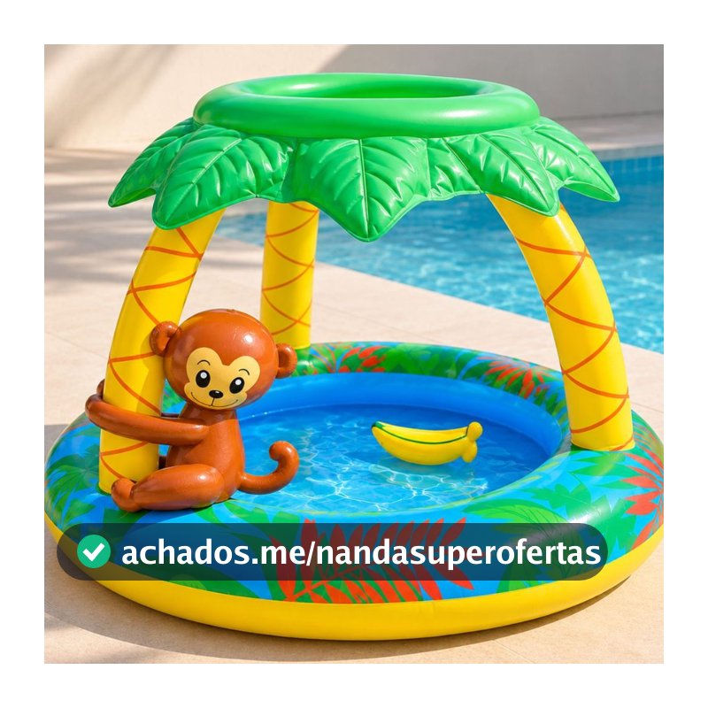 Piscina Inflável Infantil Diversão Coberta Macaquinho 53 Litros Praia E Verão Cor Multicolor