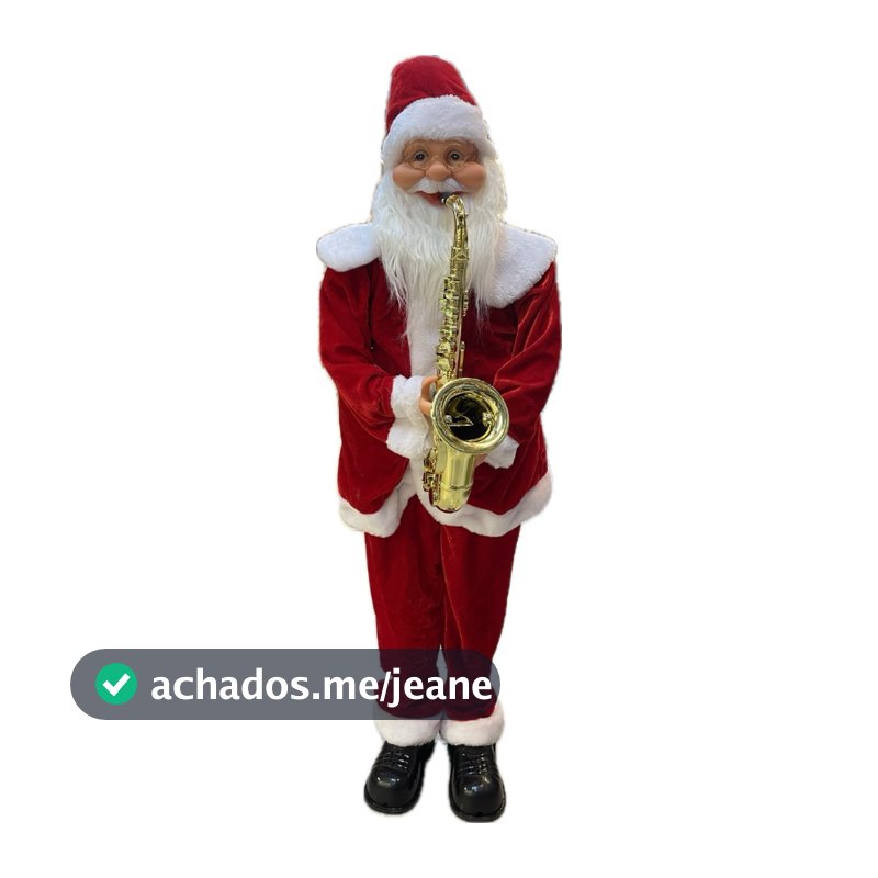 Boneco Papai Noel Saxofone Musical Dançante 90cm Com Sensor