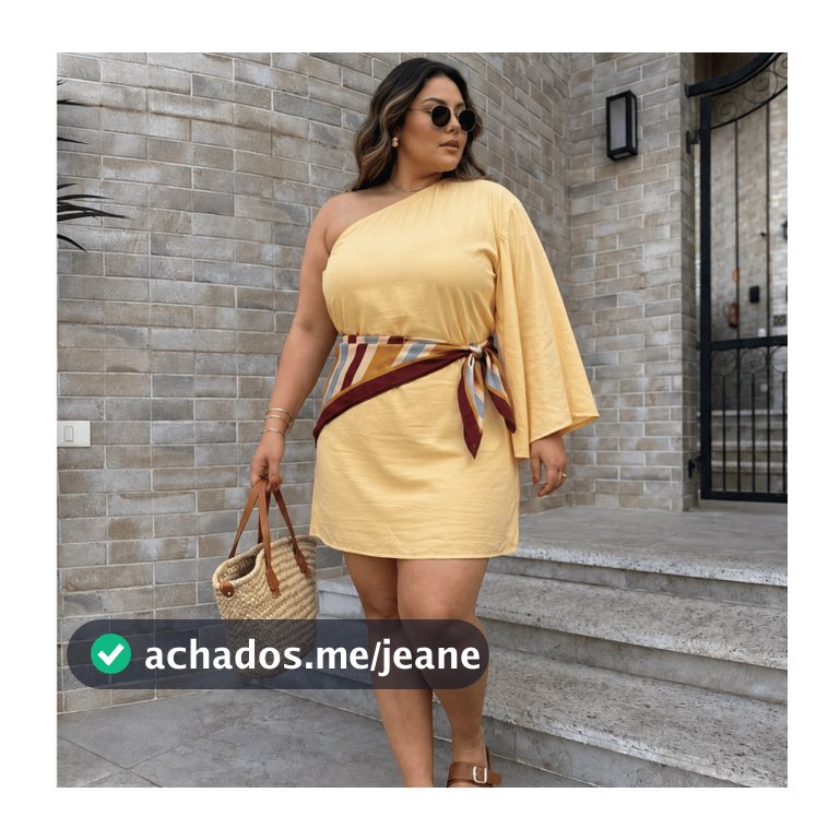Vestido Plus Size Curto Amarelo Manteiga Candy Colors Verão Moda Tendência Jovial Manga Única Godê