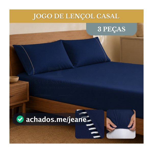 Jogo de Lençol Cama Casal Padrão 03 Peças 400 Fios Micropercal Ponto Palito