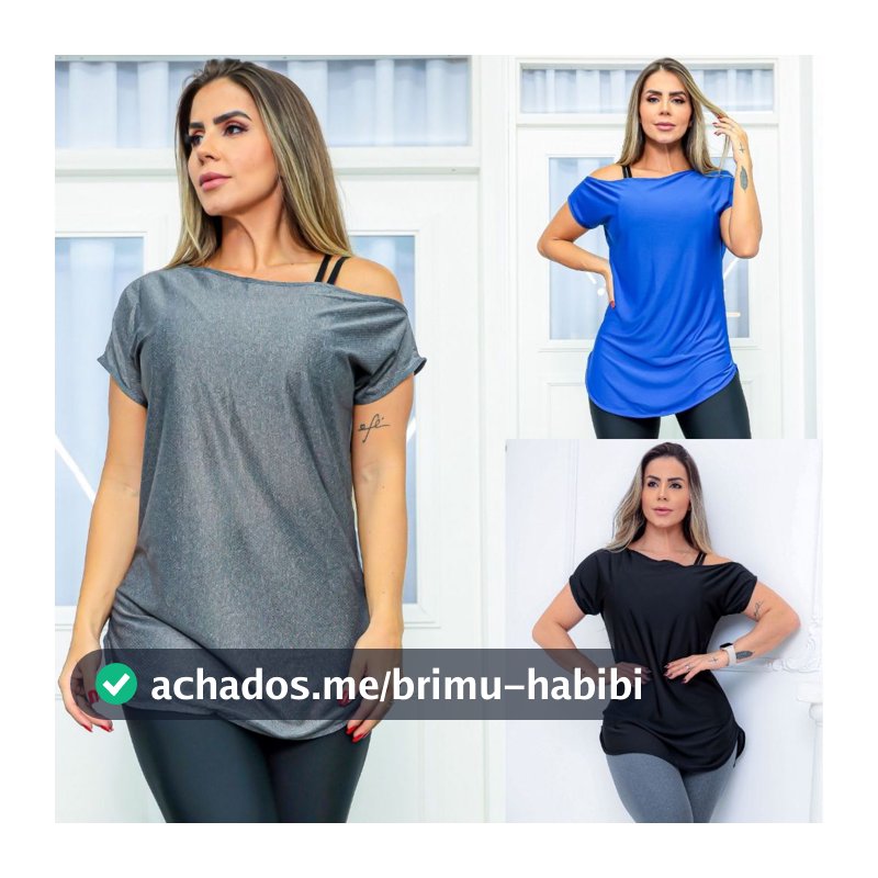 Blusa Academia Feminina Dryfit Ombro Só Confortável Dia a Dia Toque Suave Pronta Entrega Oferta
