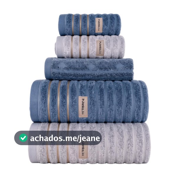 Jogo/Kit 5 Peças (2 Banhão + 2 Rosto + 1 Piso) Alta Absorção 100% Algodão Grossa Macia Turim Superluxo