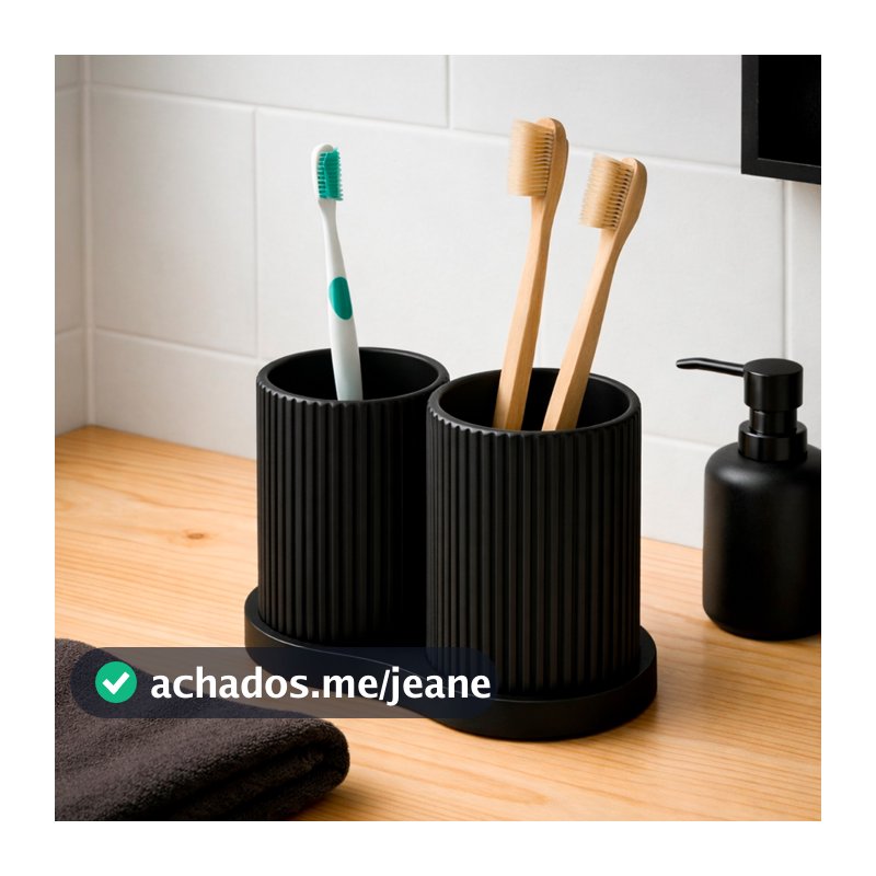 Porta Escovas de Dente Duplo com Design Moderno e Elegante para Banheiro Organizado
