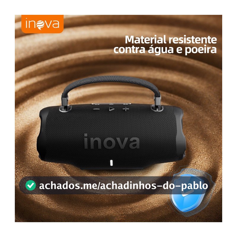 INOVA Caixa de Som Bluetooth Portátil – Bateria de 1200mAh - Potente 10W