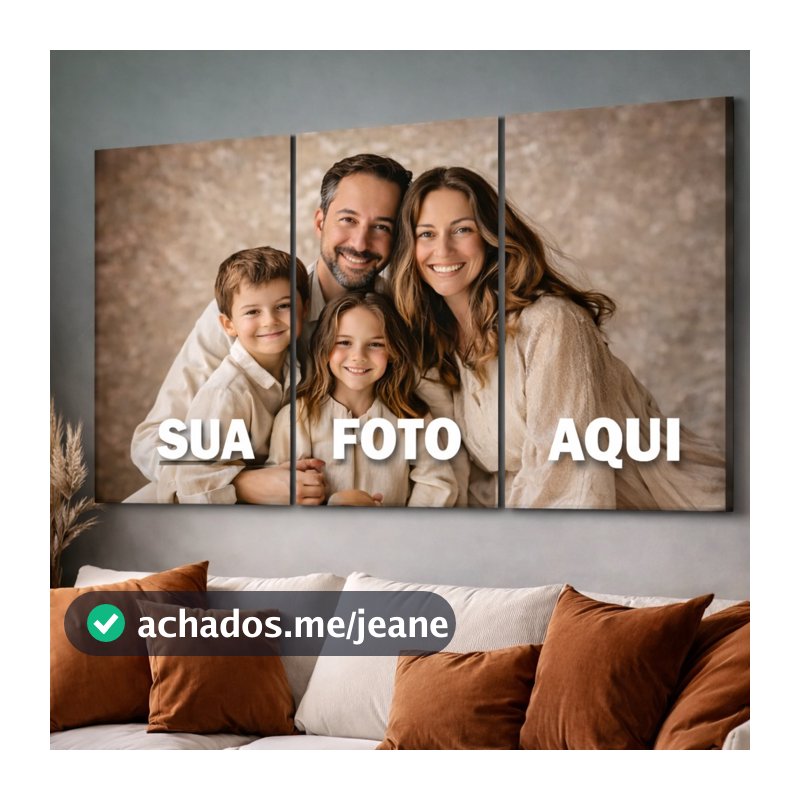 Quadro personalizado 3 peças 40x60 ou 5 peças
