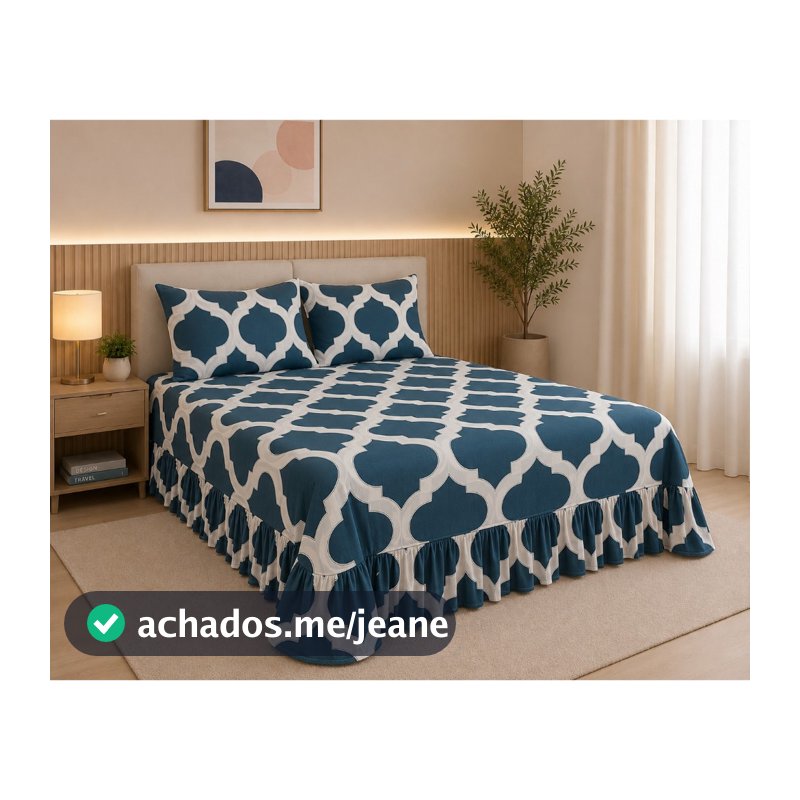 Colcha Cobre Leito Helena 3 Peças Tecido 400 Fios - Solteiro, Casal e Queen - LAURINHA DÉCOR