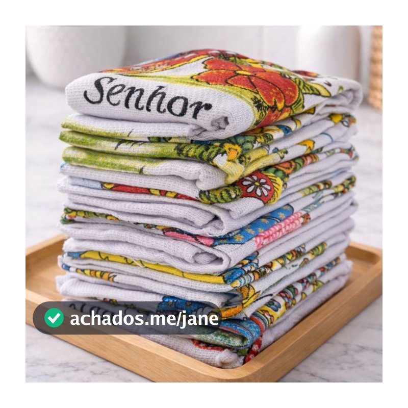 KIT PANO DE PRATO GRANDE 75cm x 45cm 100% Algodão estampas variadas