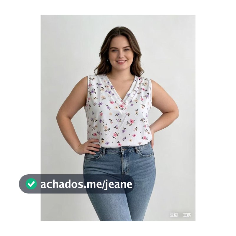 Blusa Feminina Plus Size Sem Manga 46 ao 50 Duna Lisa e Estampada