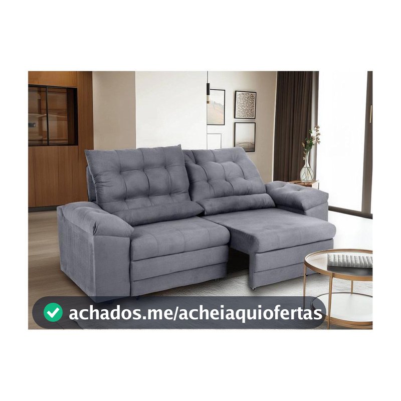 Sofá 3 Lugares Retrátil Reclinável Suede Phormatta Colômbia SMP