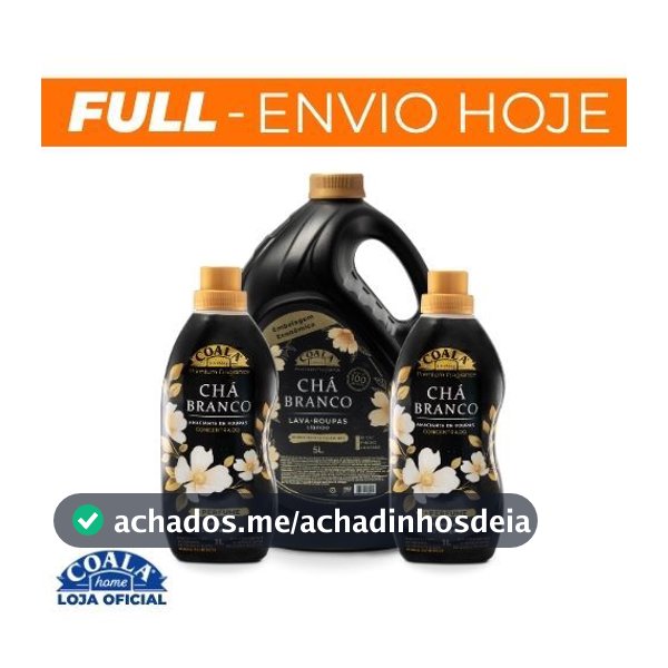 Kit Coala Laundry Chá Branco - 1 Lava Roupas 5l + 2 Amaciantes Concentrados 1L