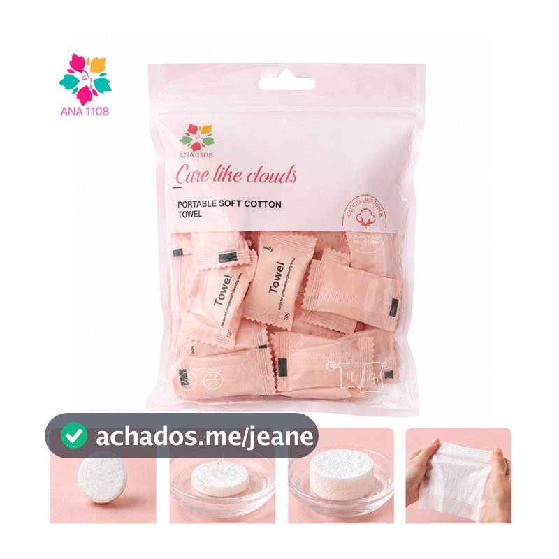 ANA1108 KIT Toalha Desidratada Comprimido Compacta Descartável Multiuso
