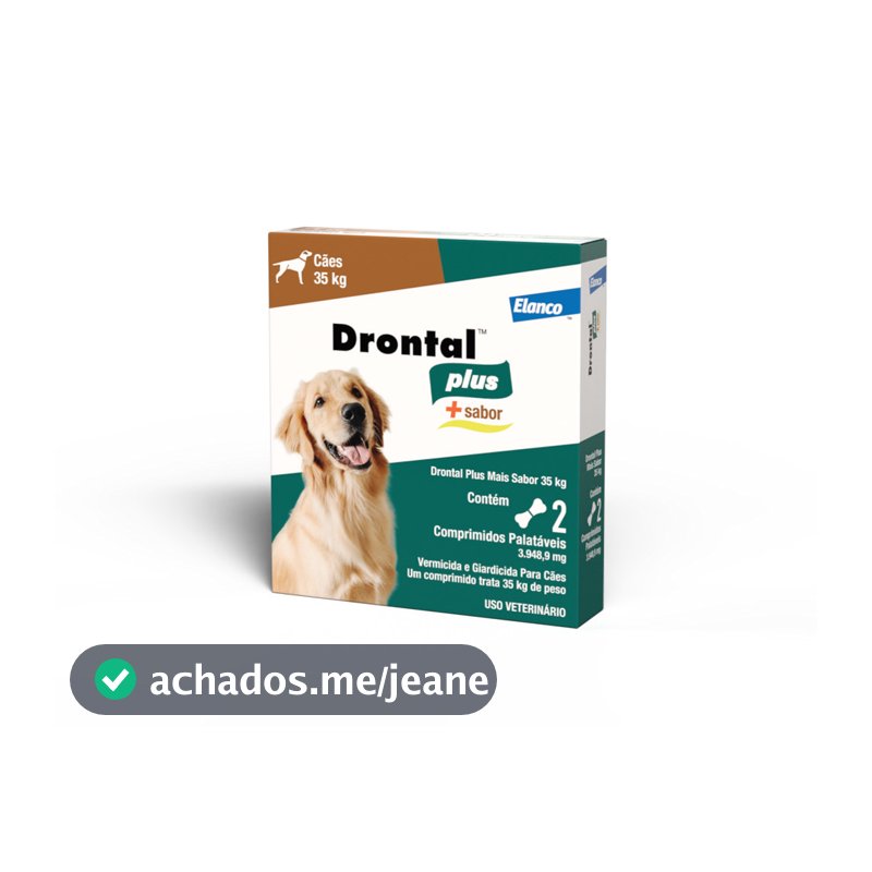 Vermifugo Drontal Plus Carne 35Kg - 2 comprimidos
