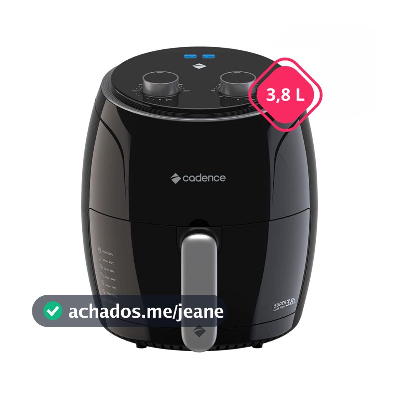 Fritadeira Cadence Air Fryer Super Cook Fryer 3,8L 1300W FRT410 - Antiaderente