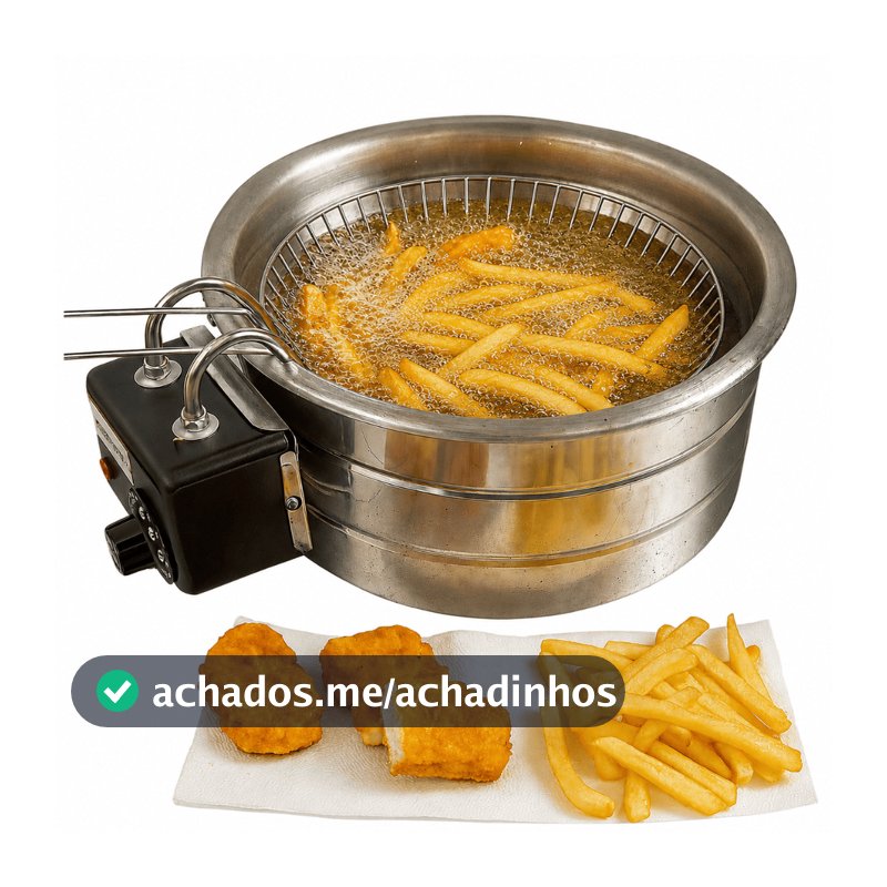 Fritadeira Elétrica em inox tacho 5 litros profissional em inox souzza shop para fritura de pastel batata salgado