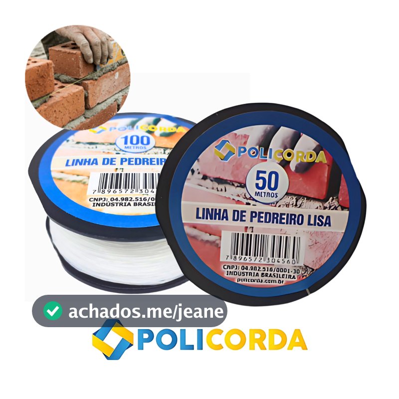 Kit 4 Linha de Pedreiro Lisa em Nylon Reforçado | Fio Resistente p/ Alinhamento e Nivelamento em Obras