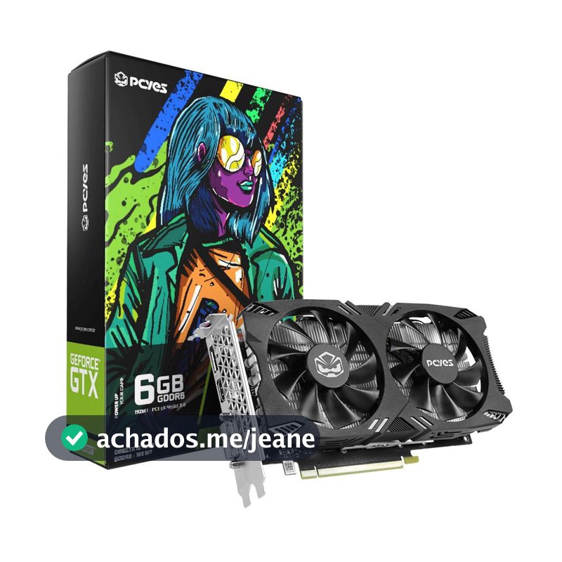 Placa de Vídeo Gpu Gtx 1660 Super Gddr6 6gb 192 Bits Full Size Dual Fan Pvx1660s62f