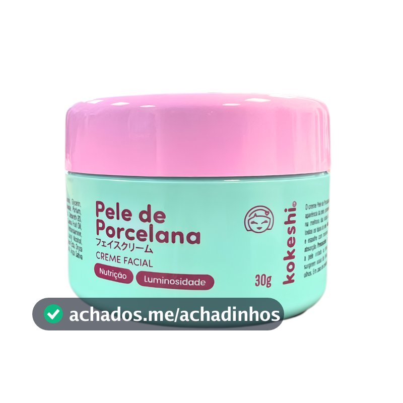 Hidratante Creme Facial Pele De Porcelana Kokeshi 30g Milagre do Arroz