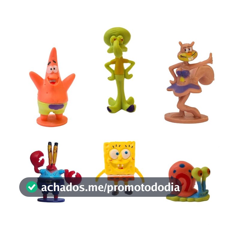 Kit Bob Esponja e sua turma enfeite de aquário Mini 6 peças