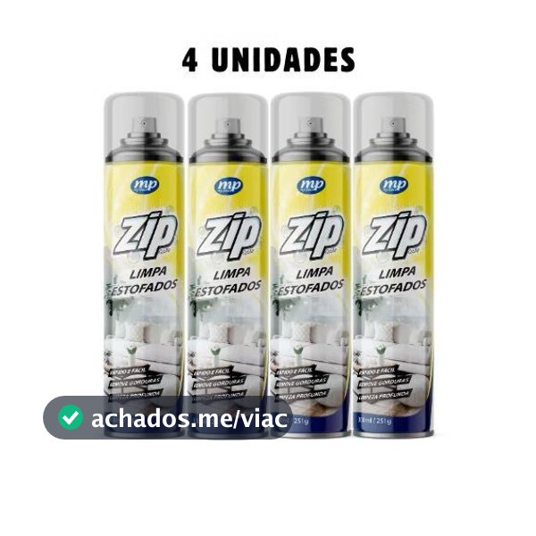Espuma Spray Zip Clean 300ml Limpa a Seco Sofá, Estofado, Banco de Carro Limpeza Profunda