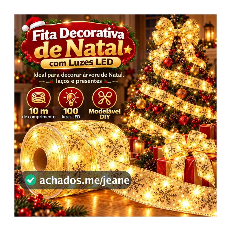 2-10M Laços De Fita De Natal Com 100 Luzes LED Fada Cordas De Luzes Para Árvore De Natal