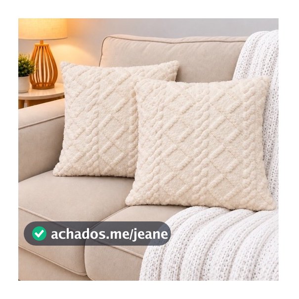Kit 2 Capas de Almofada Canelada Aveludada 45x45 com Zíper Decorativa Sofá Sala Quarto Luxo