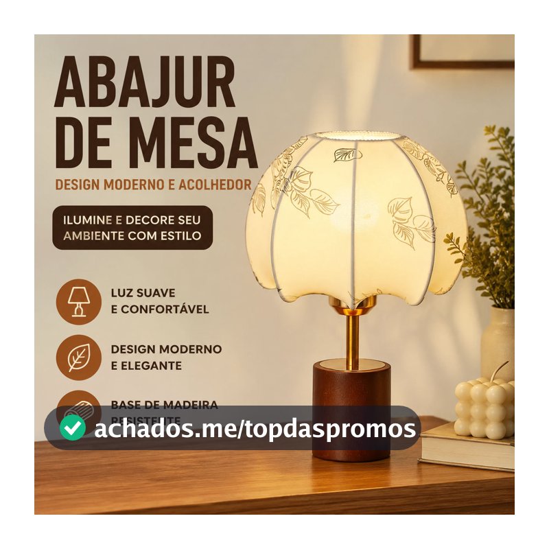 Candeeiro De Mesa Decorativo Moderno, Base De Madeira Sólida, Tecido De Luz Suave, Abajur Para Quarto, Sala De Estar