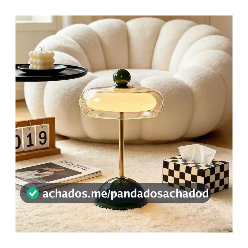 Abajur De Mesa Cogumelo De Vidro Bauhaus Recarregável Interruptor De Toque Cuidado Com Os Olhos Para Decoração De Quarto