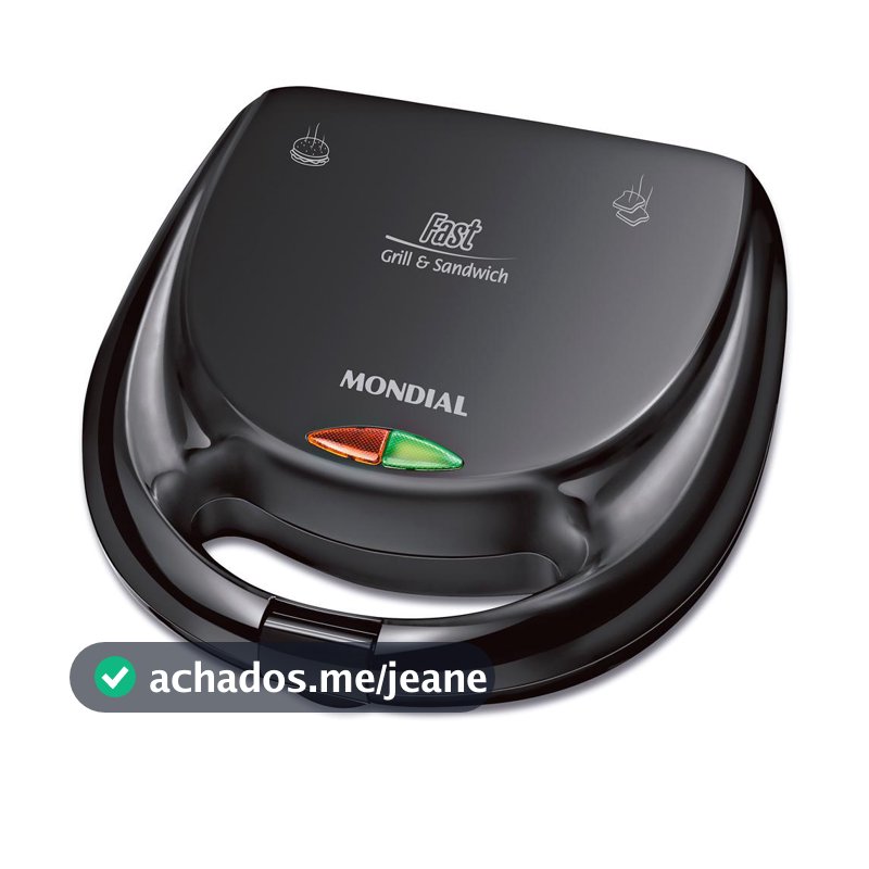 Sanduicheira Fast Grill e Sandwich Mondial Preto 750W S-12